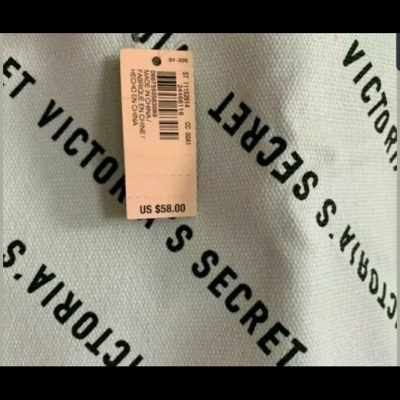 Victoria Secret PINK hearts canvas TOTE NEW W TAGS - Picture 8 of 8